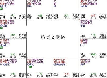 紫微斗数富贵格局：廉贞文武格