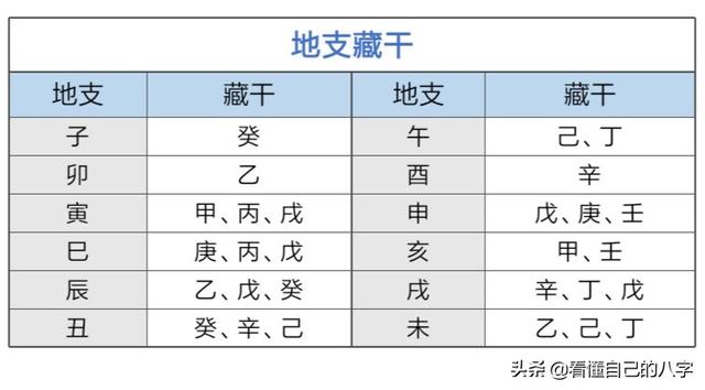 八字中的地支藏干，地支中隐藏的大世界