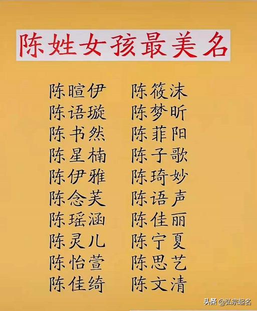 姣忎釜濮撴皬閮芥湁鑷繁濂藉惉鐨勫悕瀛楋紝闄堝濂冲缇庡悕