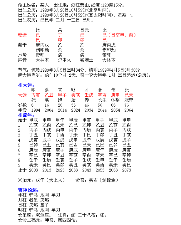 免费测八字四柱阴阳(免费命理八字精确分析)