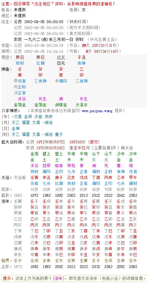 个人生辰八字解析(免费自动取名100分)