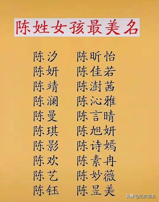 姣忎釜濮撴皬閮芥湁鑷繁濂藉惉鐨勫悕瀛楋紝闄堝濂冲缇庡悕