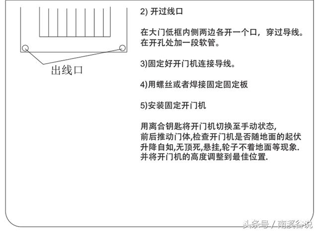 庭院门地滚八字开门机的安装流程