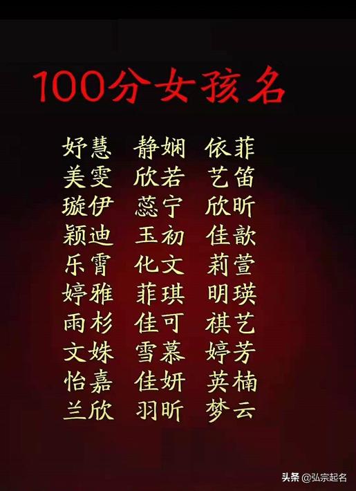 宝宝起名：100分的女孩名，好听又时尚