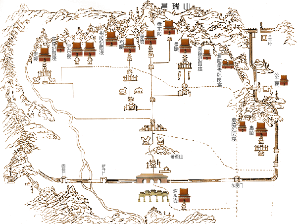 清东陵风水格局_清东陵龙脉全景图