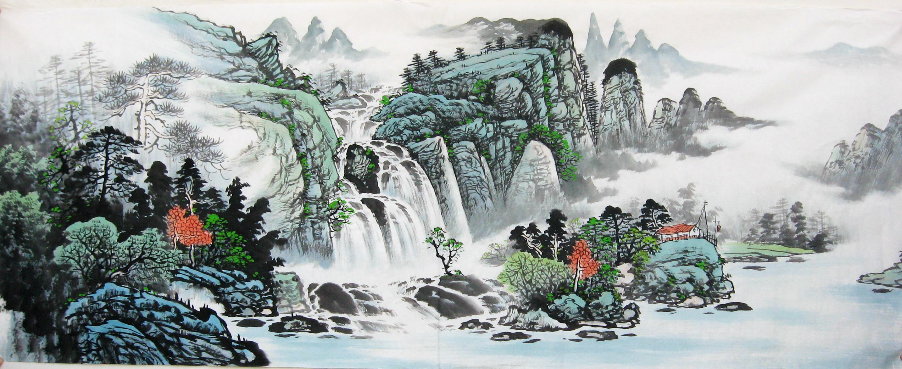 风水 山水画_山水画里面有人物好不好