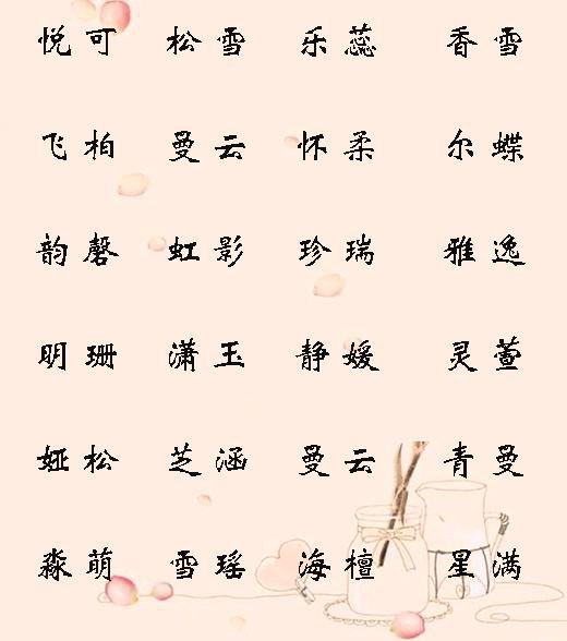 女孩取名的好字_好字结尾的女孩名字