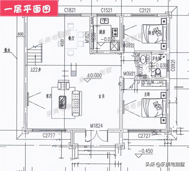 7套农村二层别墅房屋设计图，双露台+卧室套间，风水布局好