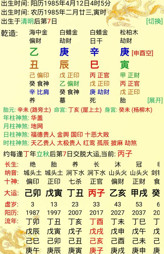 免费八字测格局_免费命理八字精确分析