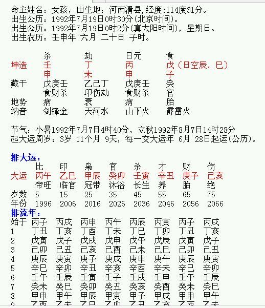 八字信息_免费查询生辰八字算命