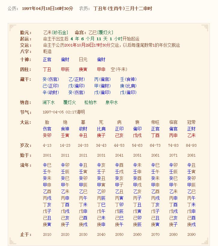 八字排算_专业四柱八字排盘