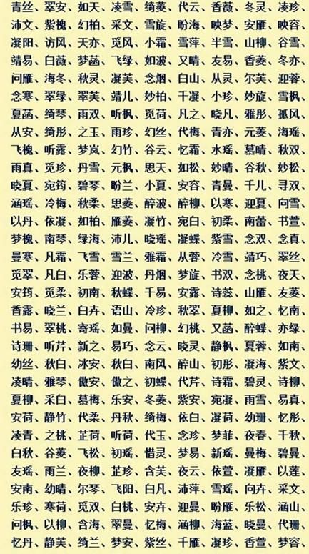 女女孩名字_女孩姓名起名字大全