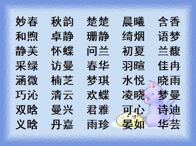 好听顺口的女孩名字，100个优秀名字