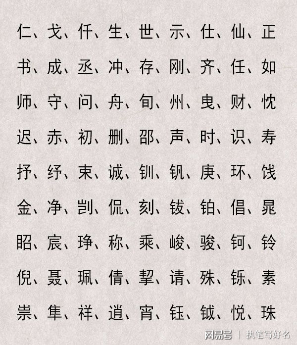 字的五行，汉字五行属性大全