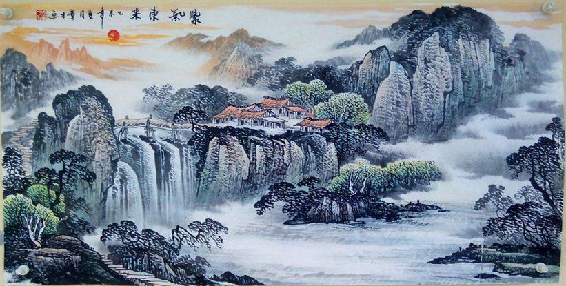 风水的山水画，风水聚宝盆图片