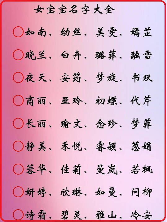 女孩名字依什么好听，中间依字取名