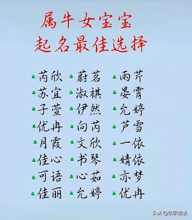 黄姓牛宝宝名字来了