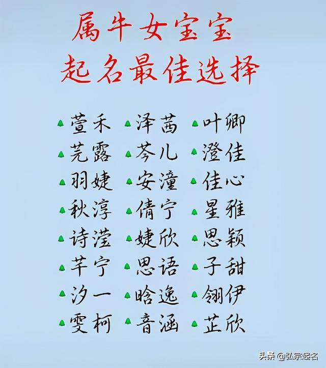 黄姓牛宝宝名字来了