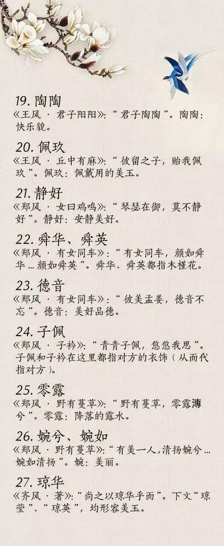 2022男孩名字诗经，诗经取名