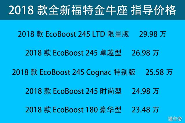 2018款金牛座配置