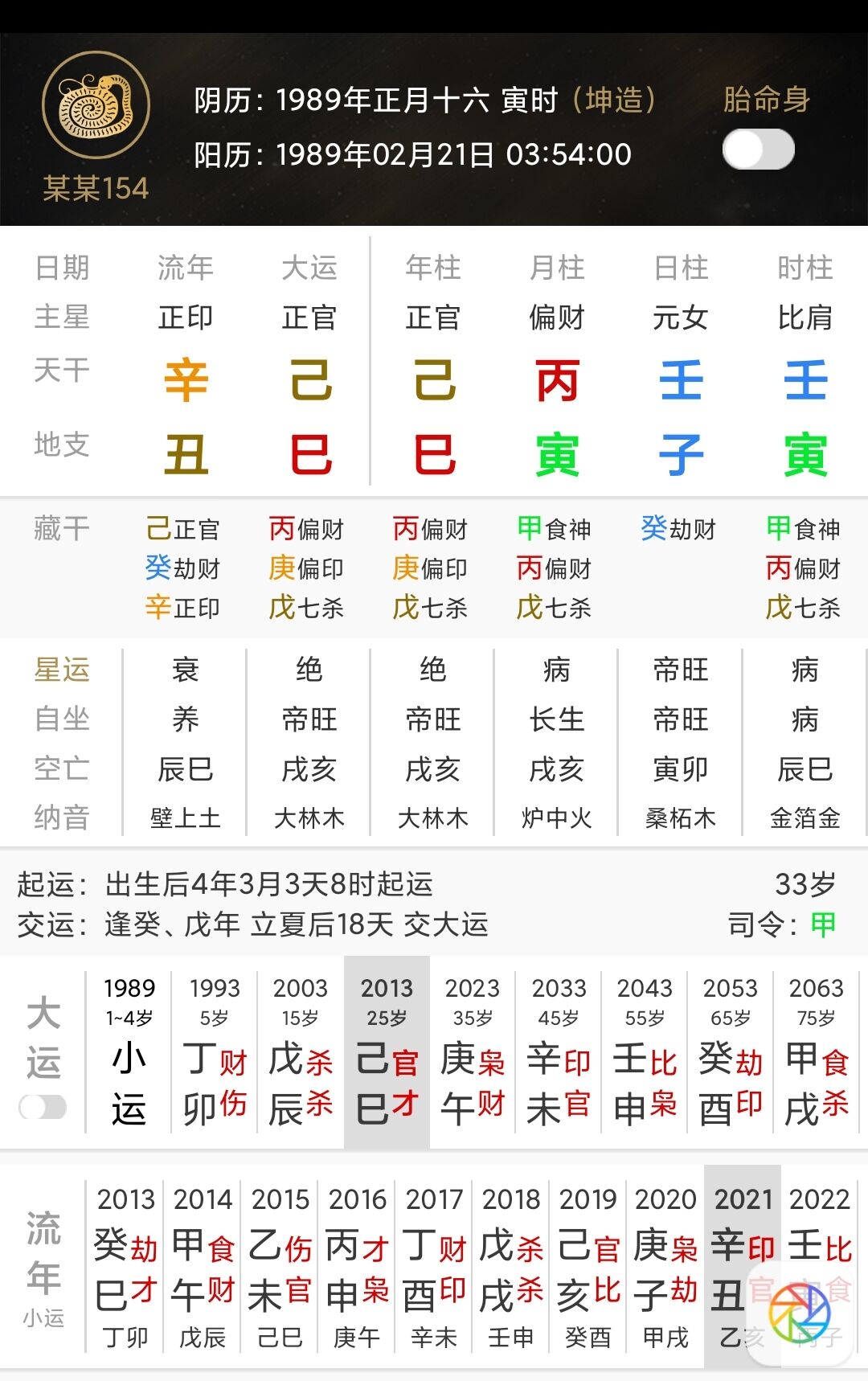 女命八字带偏财